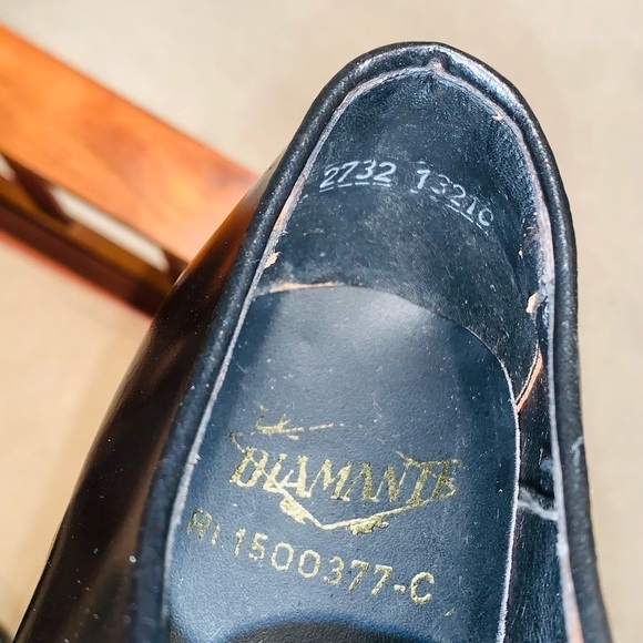 Diamanté Black Leather Derby Shoes. - Picture 10 of 15